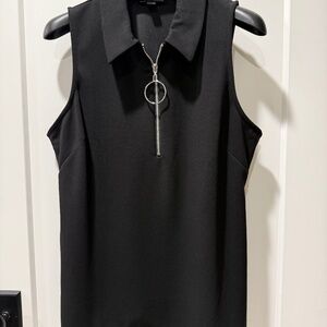 Black sleeveless zippered shirt Boston Proper size XL